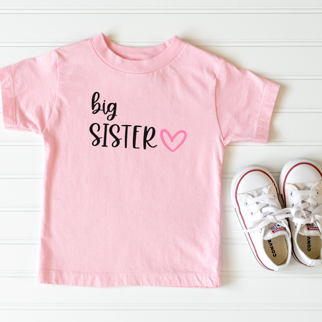 Big Sister Heart Toddler Short Sleeve tee